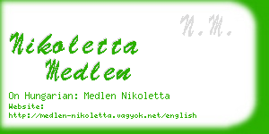 nikoletta medlen business card